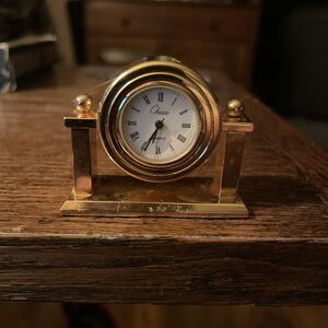 Vintage Miniature Brass Analog Clock By Chass Japan Hong Kong Untested